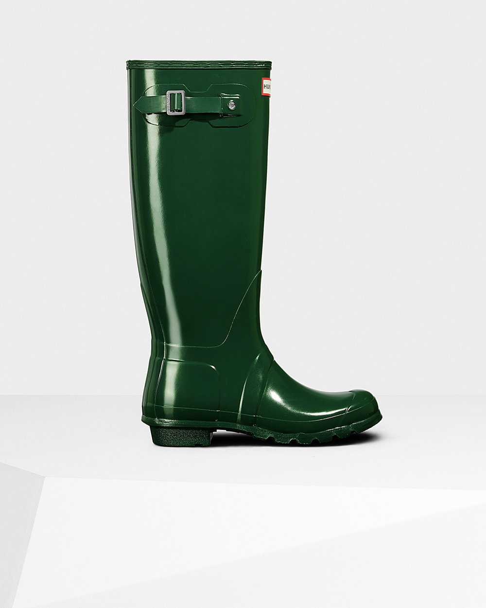 Womens Hunter Original Gloss - Tall Rain Boots Green - 2780-HMCIY